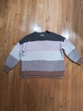 American Eagle knit striped comfy loose sweater, women's medium